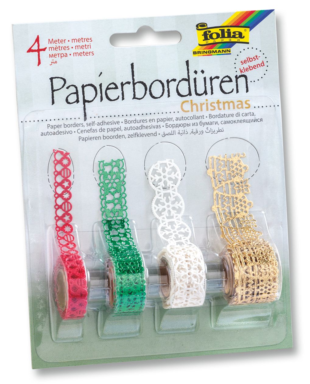 Papírové samolepicí bordury - "CHRISTMAS"