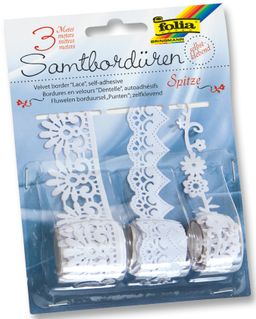 Obrázek produktu: Papírové samolepicí bordury, krajky - bílé