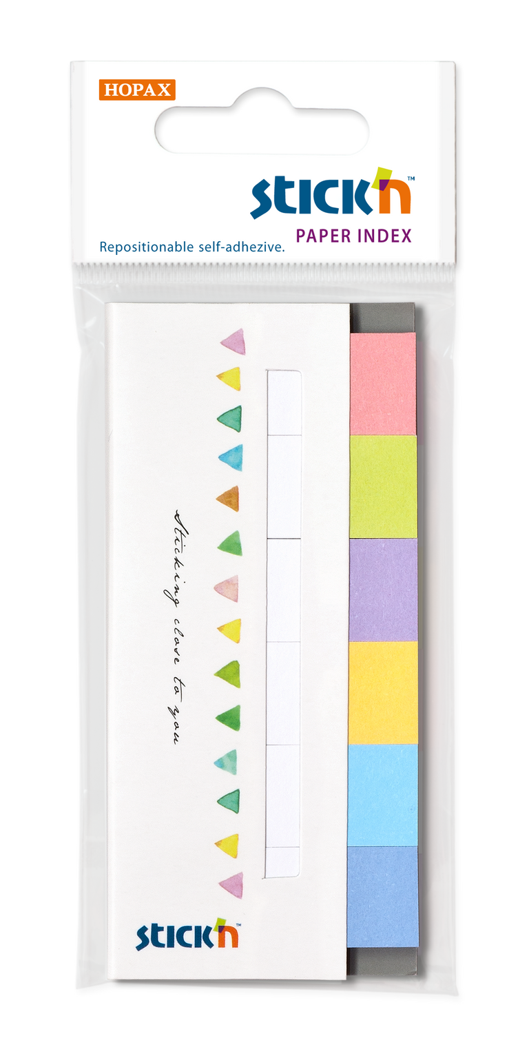 Hopax Stick'n Paper Index - samolepicí papírové záložky - 6 × 30 lístků, Candy
