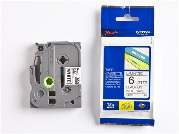 Páska Brother 6 mm × 8 m, bílá-černá