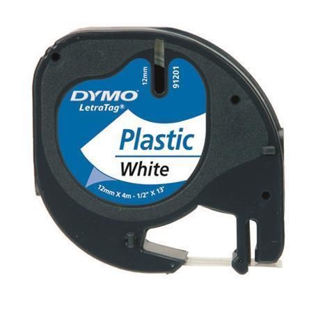 Páska DYMO Letratag 12 mm × 4 m, bílá, plast