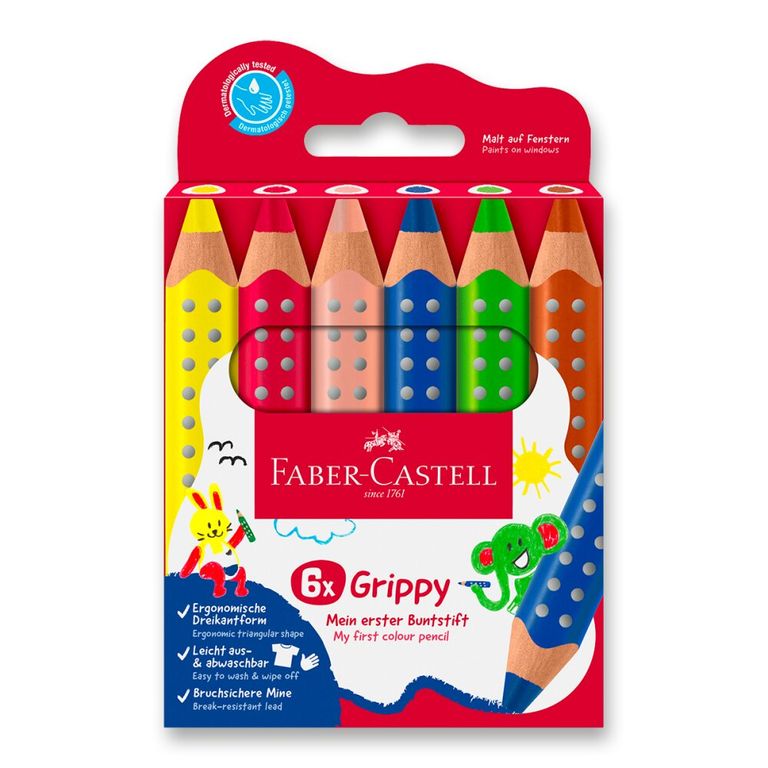 Levně Pastelka Faber-Castell Grippy - 6 barev