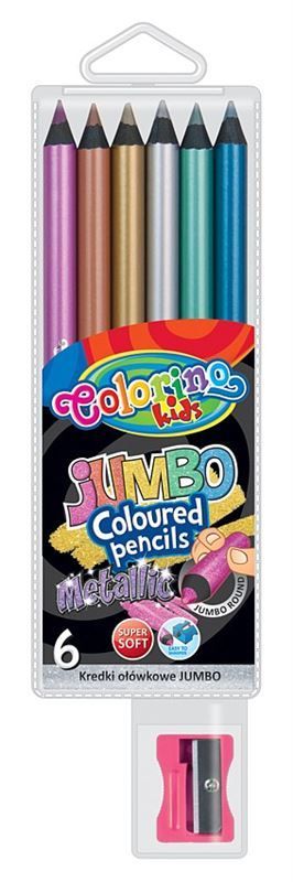 Colorino Metalické pastelky 6 ks, kulaté