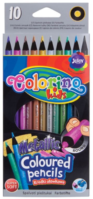 Pastelky Colorino metalické, kulaté, 10 barev
