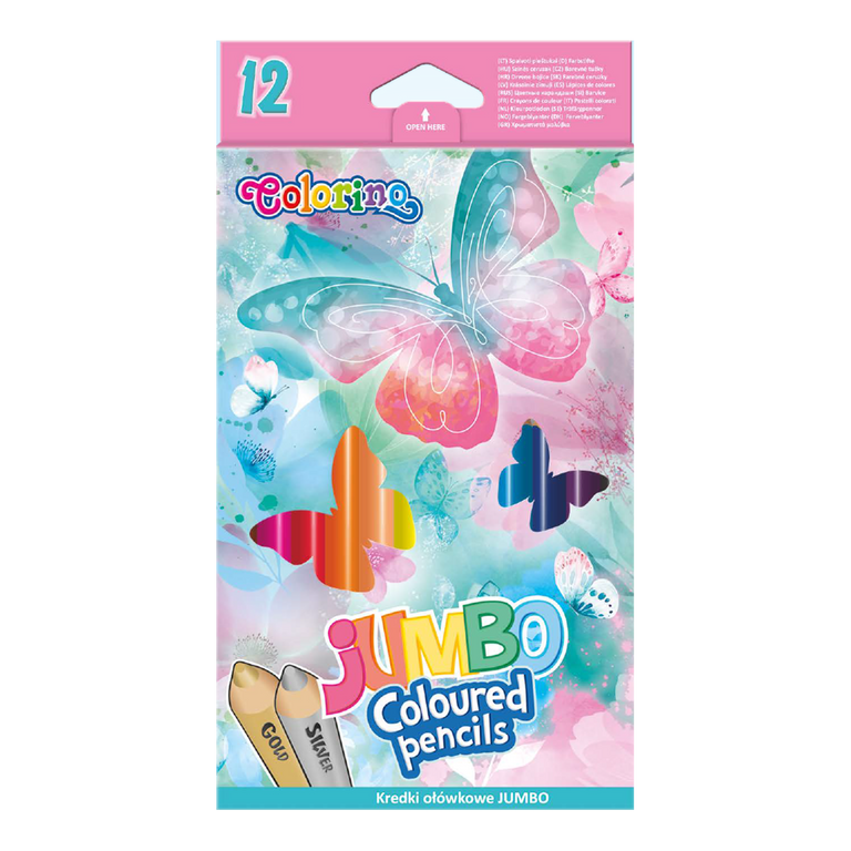 Pastelky Colorino trojhranné JUMBO 12 barev - Follow your Dreams