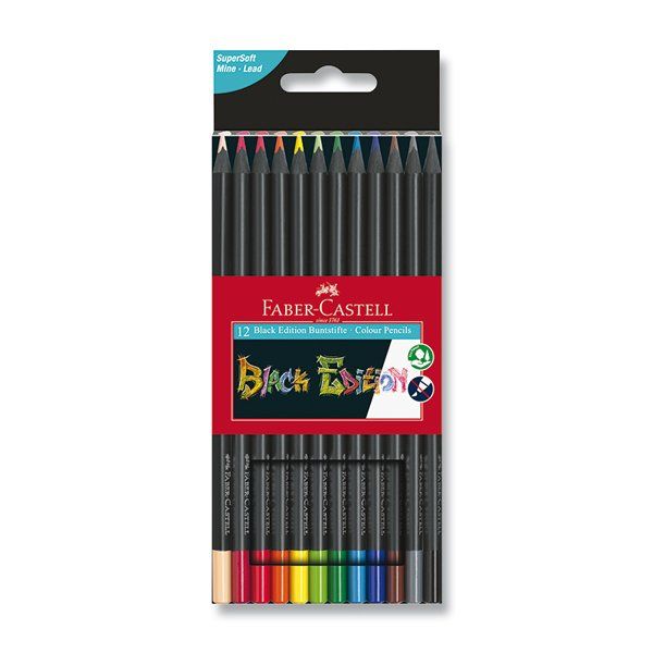 Pastelky Faber-Castel trojhranné, black edition - sada 12 barev