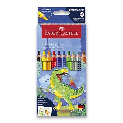 Pastelky Faber-Castell Colour Grip Jumbo Dinosaurus - 10 barev