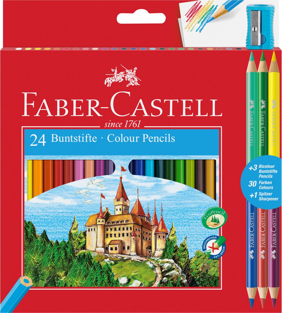 Pastelky Faber-Castell šestihranné, 24 barev + 3 ks