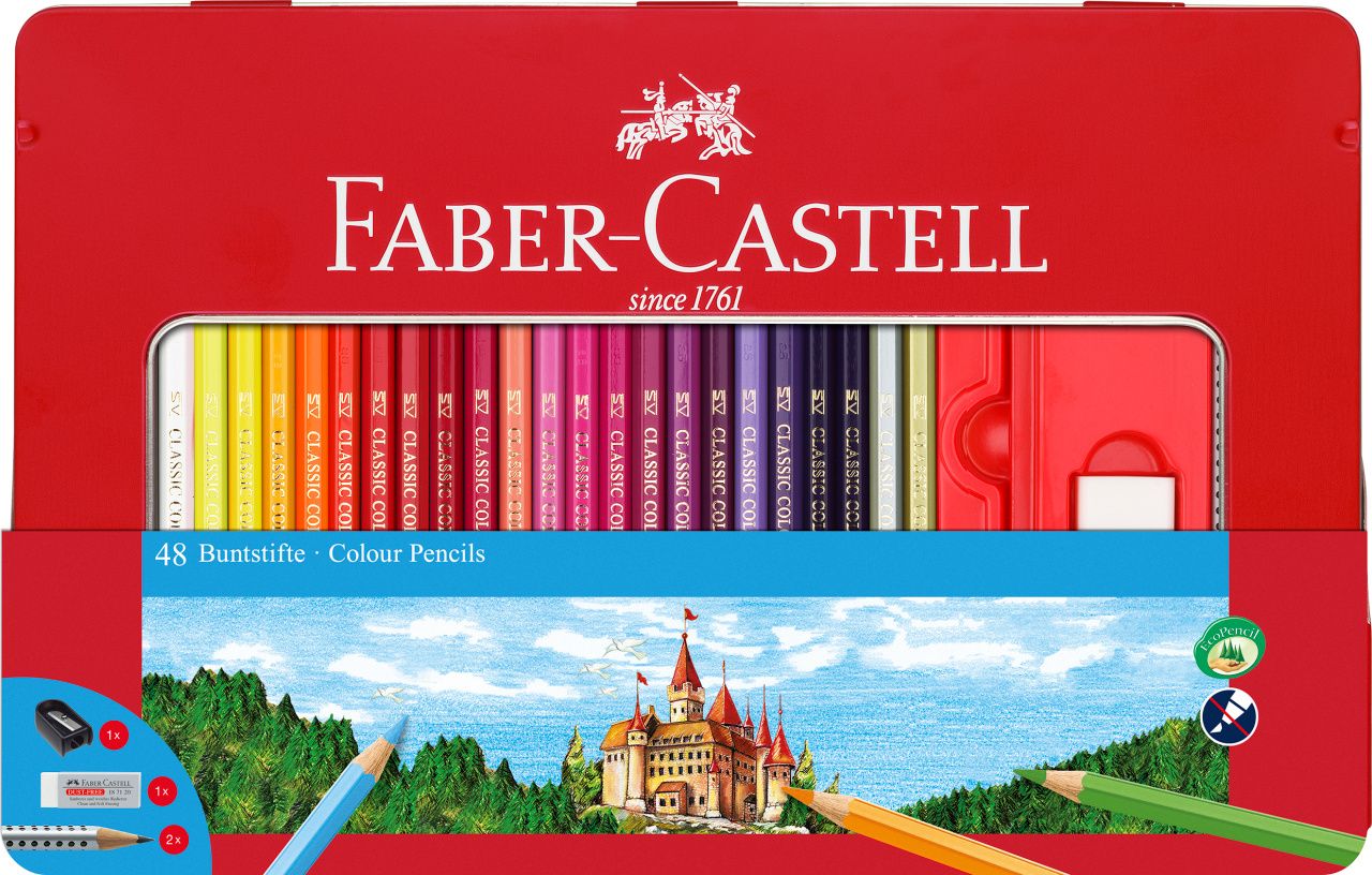 Pastelky Faber-Castell šestihranné, dárkový box - 48 barev