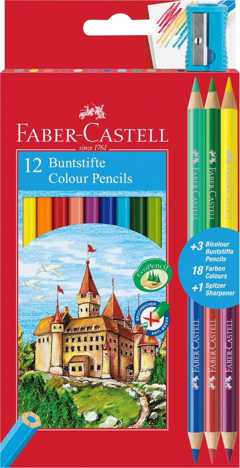 Obrázek produktu: Pastelky Faber-Castell šestihranné Promo balení, 12 barev + 3 ks