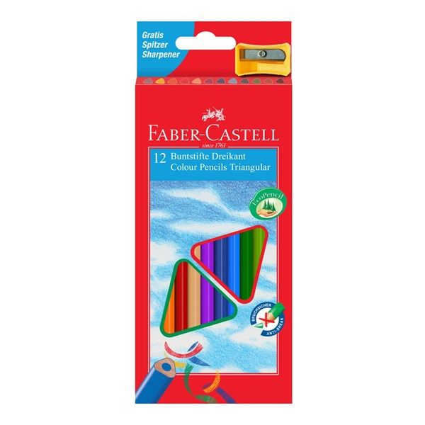 Pastelky trojboké Faber Castell ECO 12 ks + ořezávátko Faber-Castell