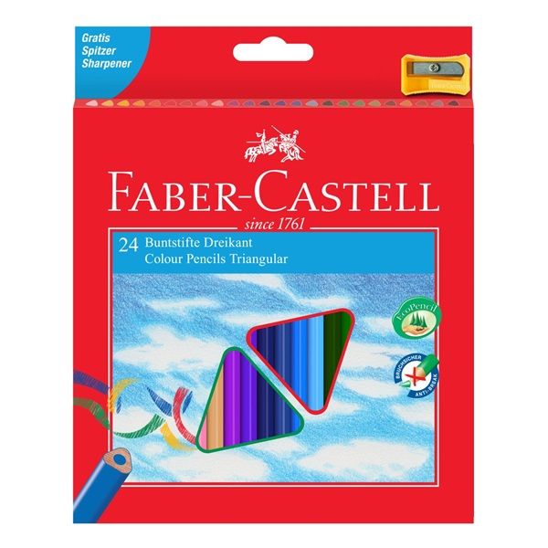Pastelky trojboké Faber Castell ECO 24 ks + ořezávátko Faber-Castell