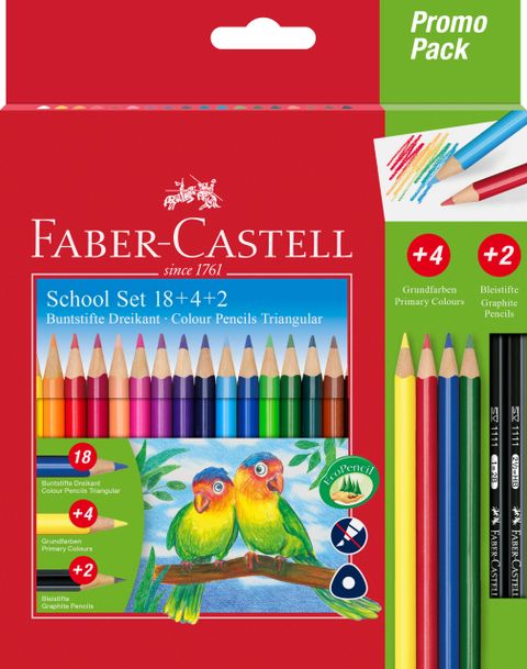 Obrázek produktu: Pastelky Faber-Castell trojhranné Promo balení, 18 + 4 ks + 2 ks