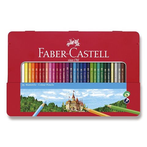 Obrázek produktu: Pastelky Faber-Castell v plechové krabičce - 36 barev