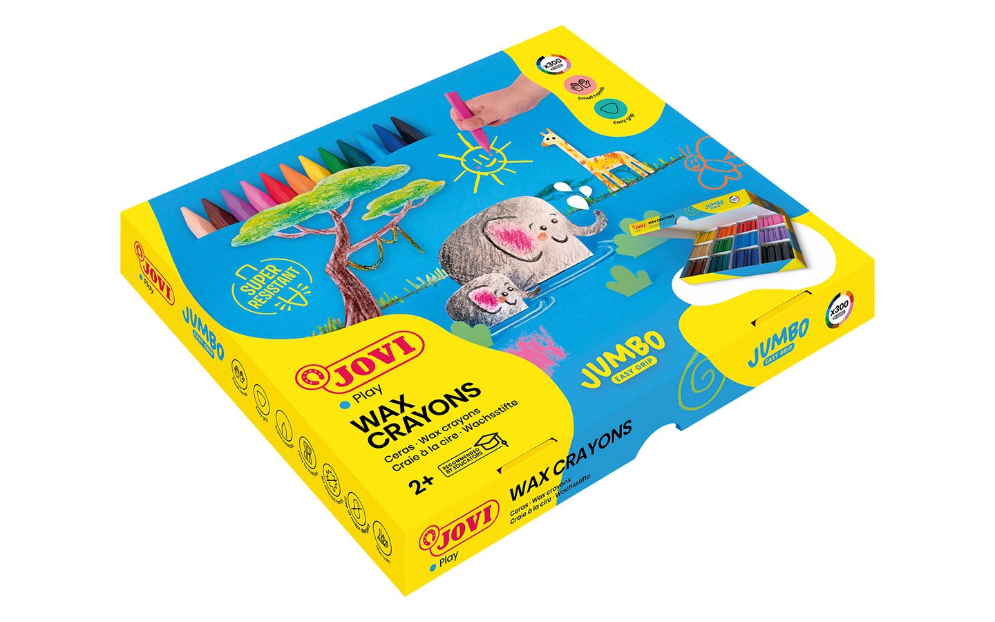 Pastelky JOVI voskové 12 barev trojhranné - 300 kusů