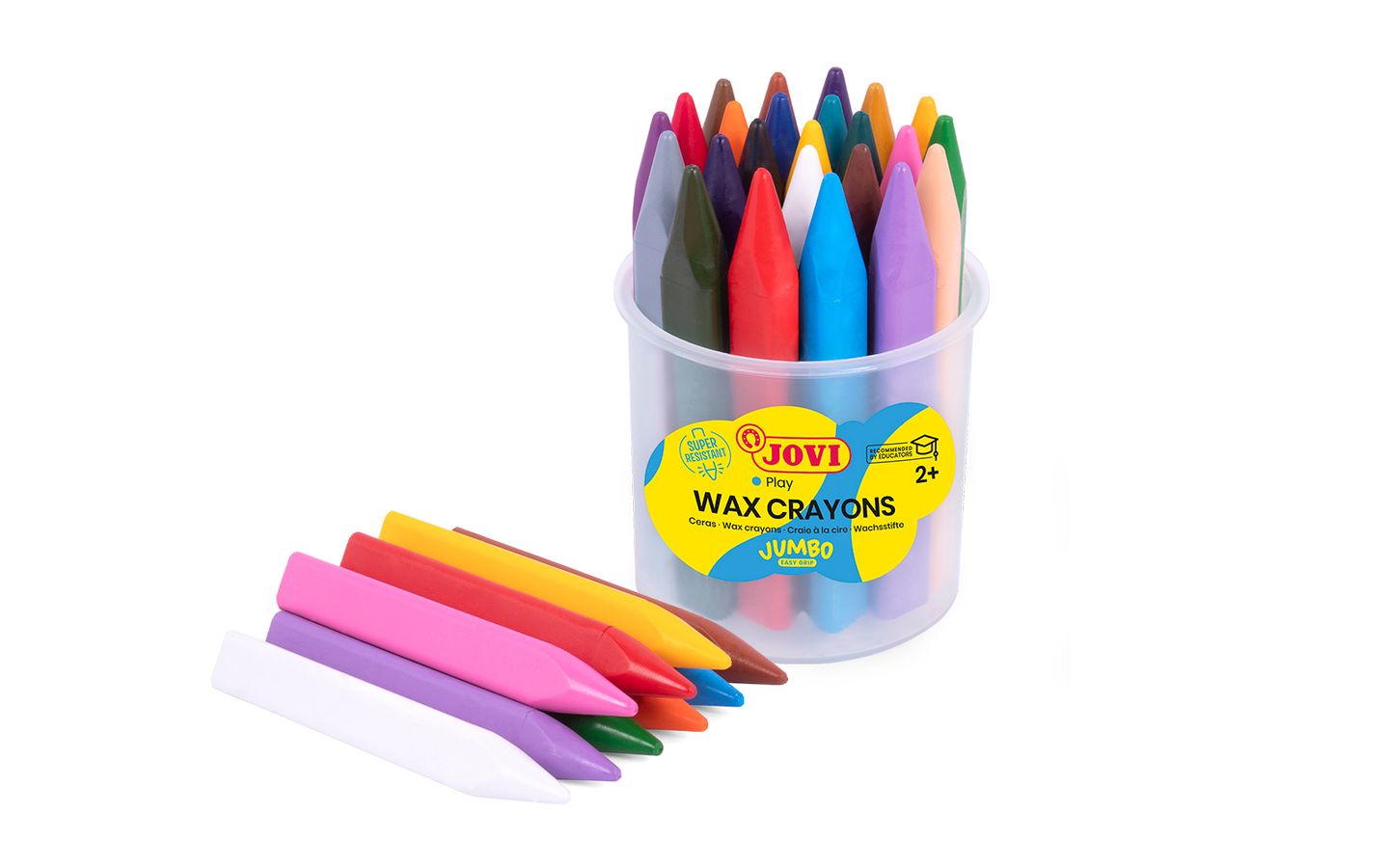 Pastelky JOVI voskové trojhranné - 24 ks, v kelímku