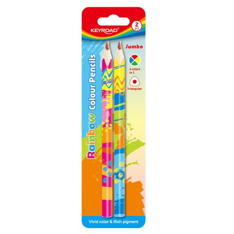 Obrázek produktu: Pastelky KEYROAD Magic, Jumbo trojhranné, blistr 2 ks