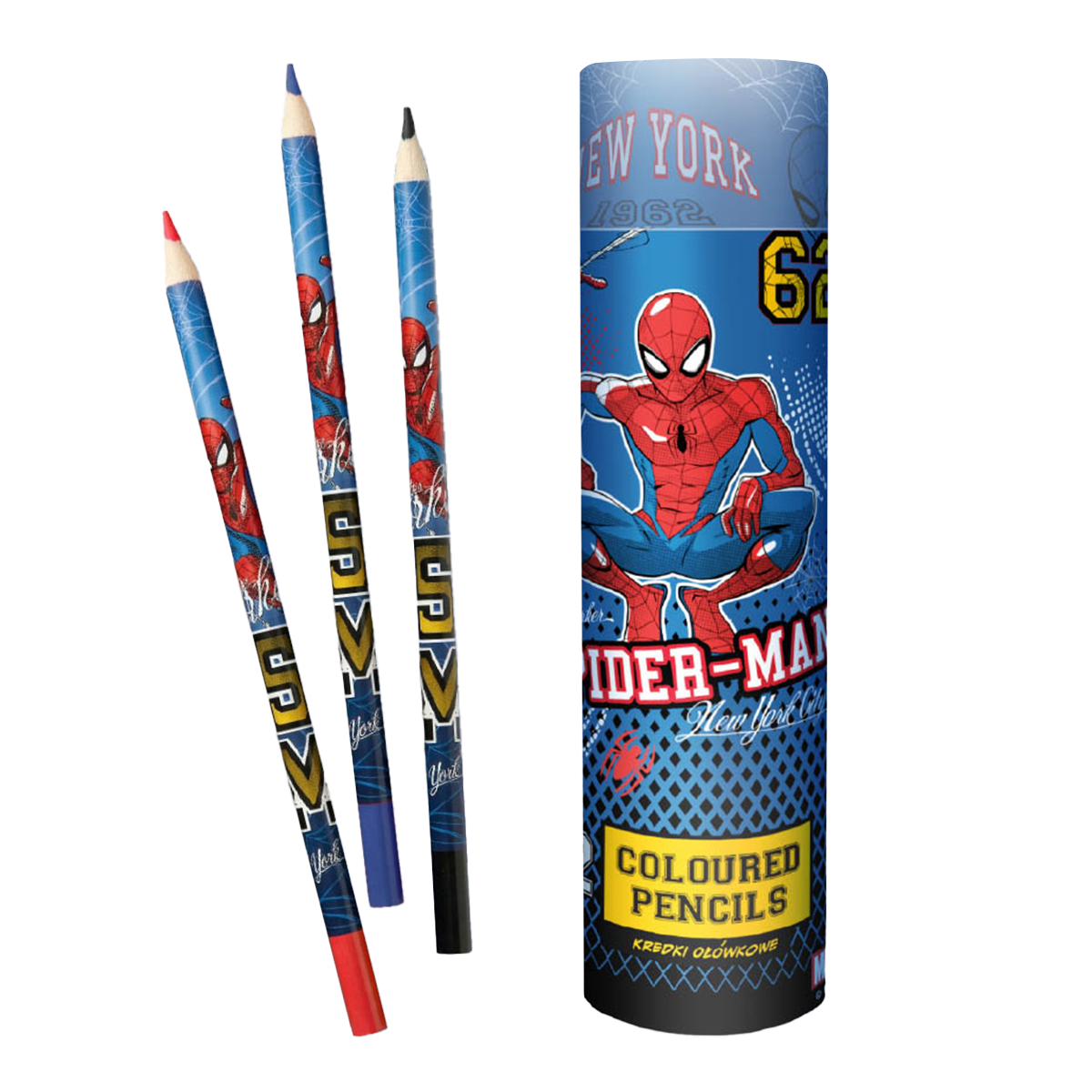 Pastelky kulaté Colorino - Spider-Man - 12 barev v kovové tubě
