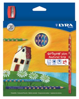 Obrázek produktu: Pastelky Lyra GROOVE Slim, trojhranné, 24 ks + ořezávátko