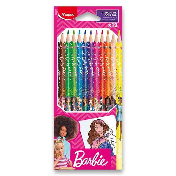 Pastelky MAPED Barbie - sada 12 barev