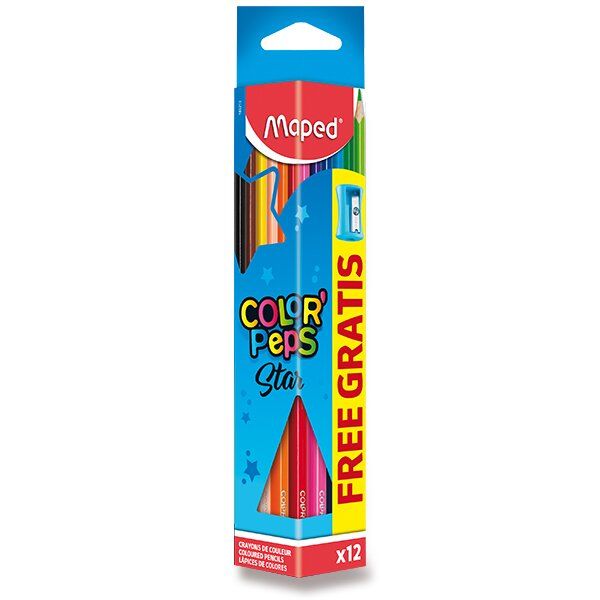 Levně Pastelky MAPED Color'Peps - 12 barev + ořezávátko