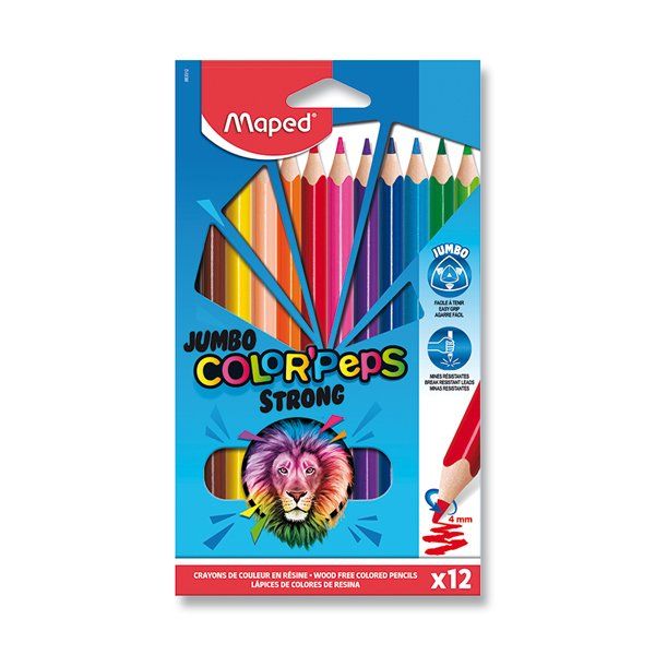 Pastelky MAPED Color´Peps STRONG JUMBO - 12 barev