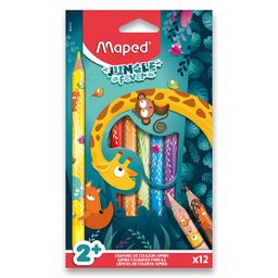 Obrázek produktu: Pastelky MAPED Jumbo Jungle Fever - 12 barev, trojhranné