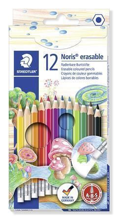 Pastelky s gumou STAEDTLER "Noris Club" - 12 barev - šestihranné