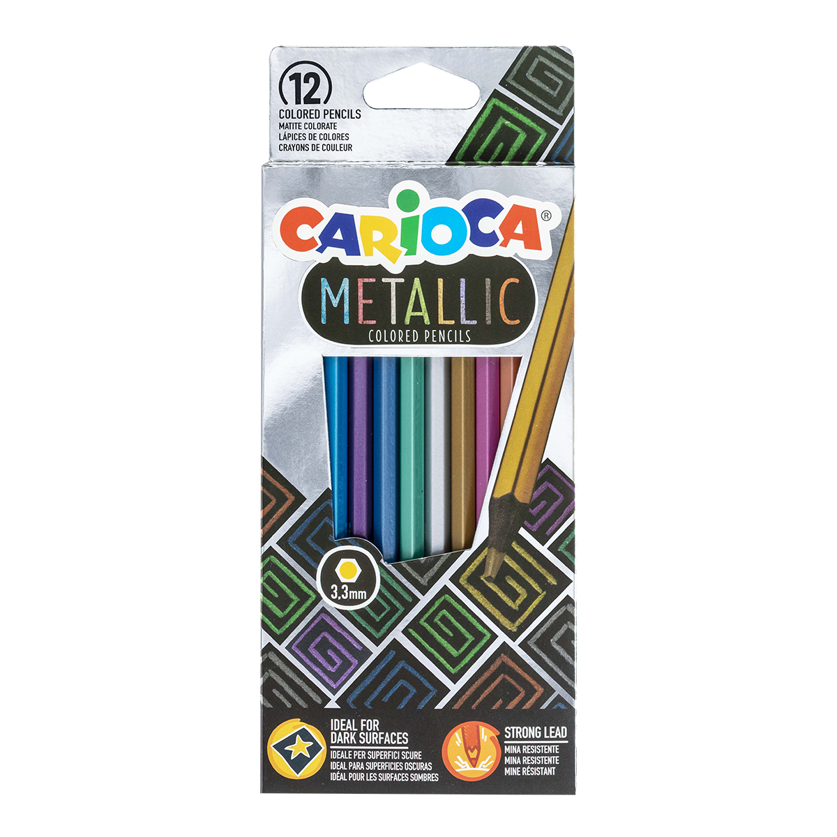 Pastelky šestihanné Carioca Metallic - 12 ks