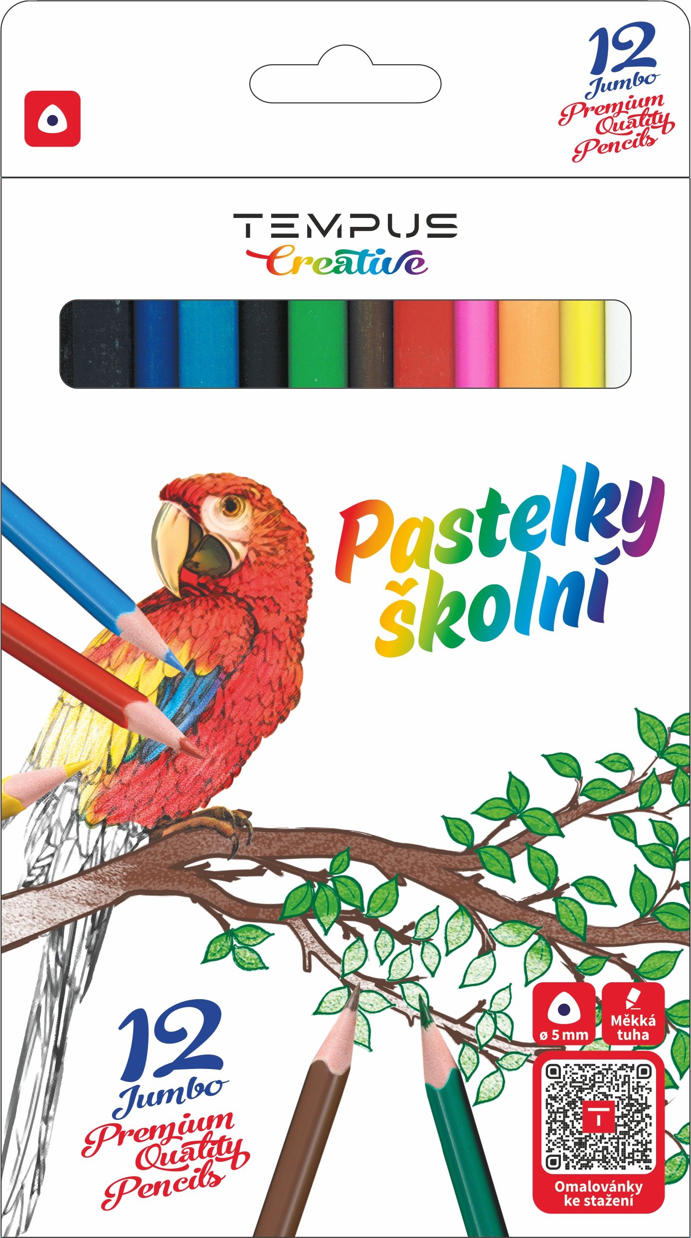 Pastelky Tempus JUMBO trojhranné - 12 ks