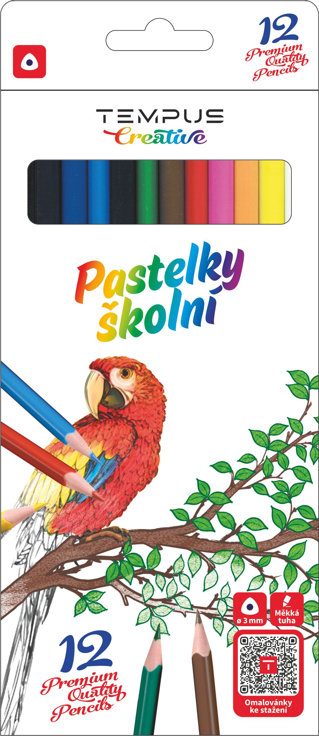 Pastelky Tempus trojhranné - 12 ks