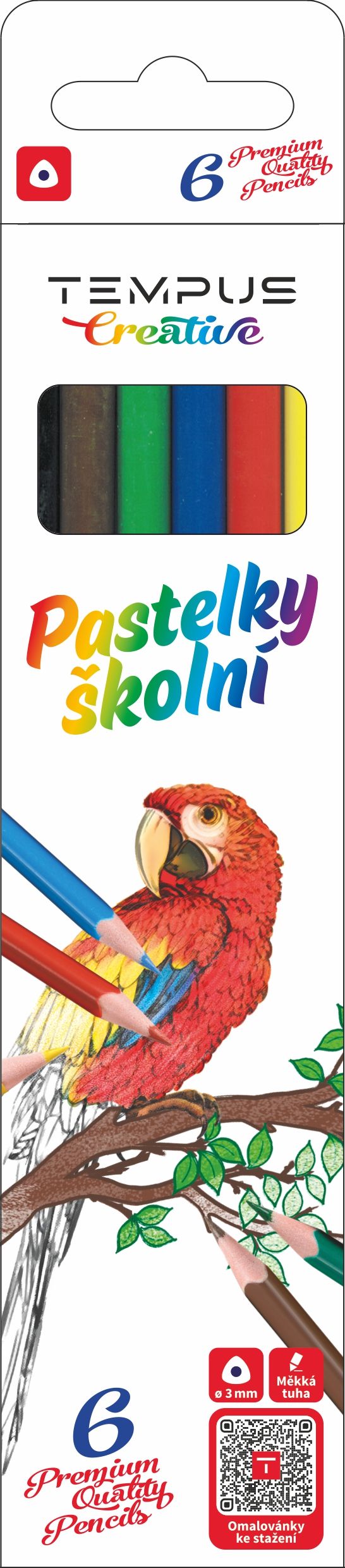 Pastelky Tempus trojhranné - 6 ks