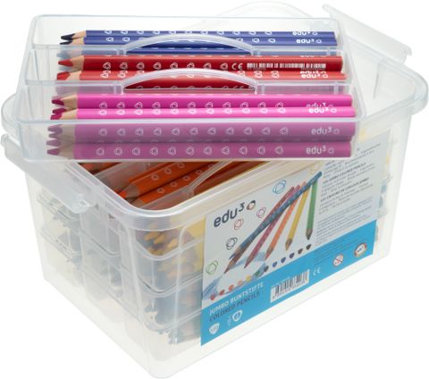 Obrázek produktu: Pastelky trojboké EDU JUMBO, tuha průměr 5mm, 120 ks (10 x 12 barev), PP box