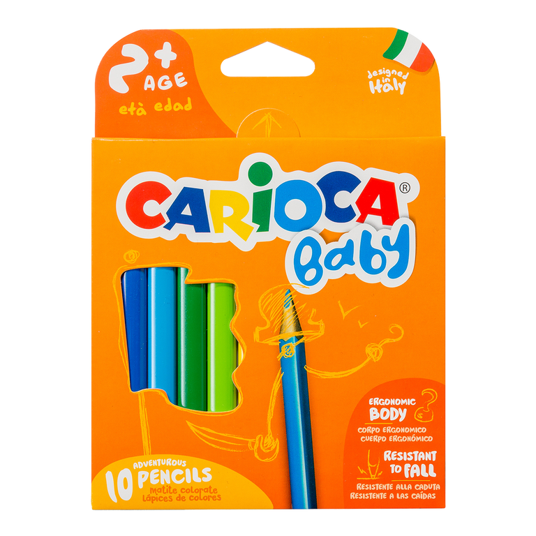 Pastelky trojhranné Carioca Baby 2+, 10 ks