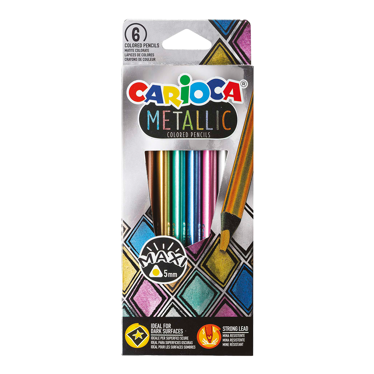 Pastelky trojhranné Carioca Metallic - 6 ks