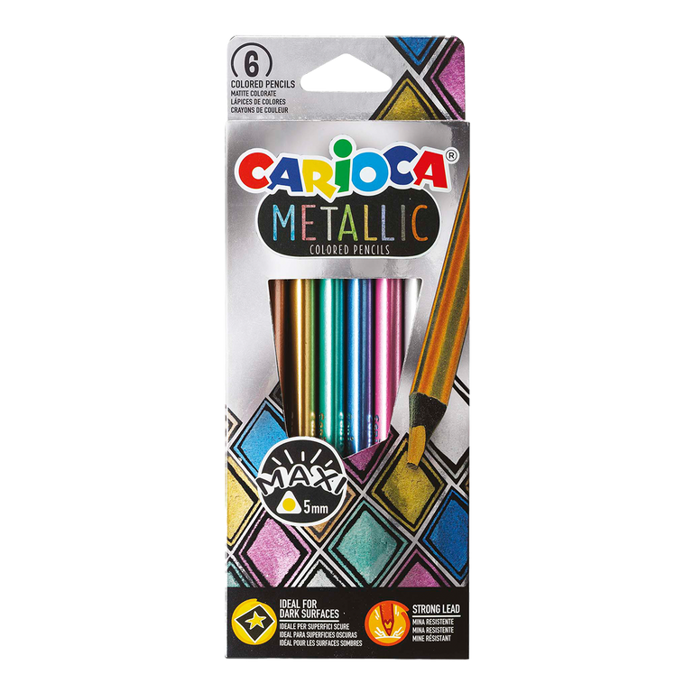 Pastelky trojhranné Carioca Metallic - 6 ks