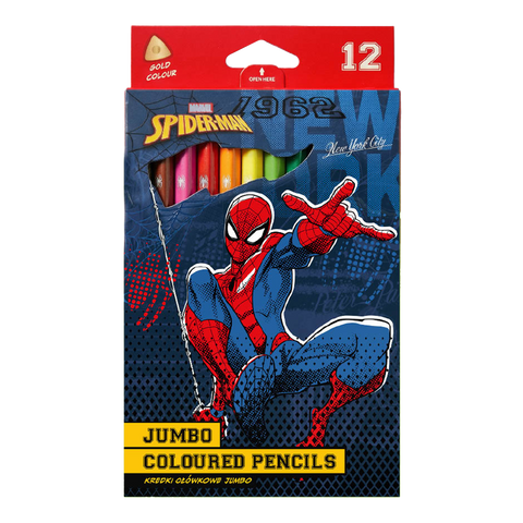 Obrázek produktu: Pastelky trojhranné Colorino JUMBO - Spider-Man - 12 barev