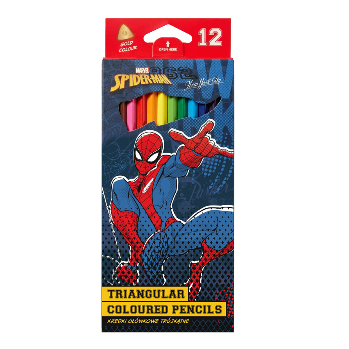 Pastelky trojhranné Colorino - Spider-Man - 12 barev