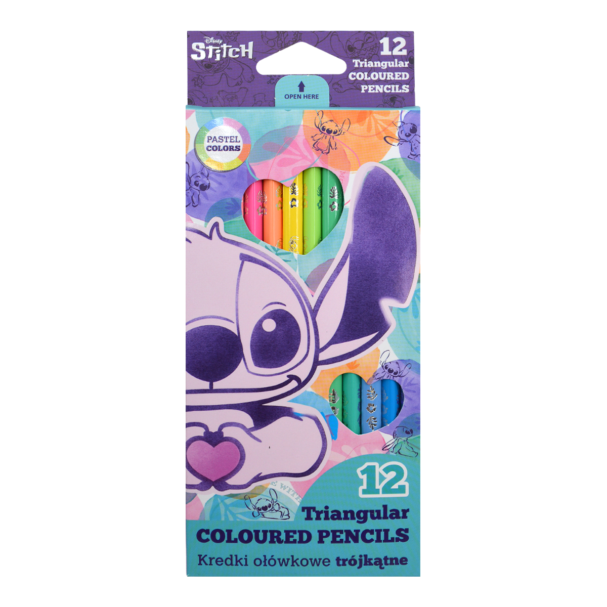 Pastelky trojhranné Colorino Stitch Pastel - 12 barev