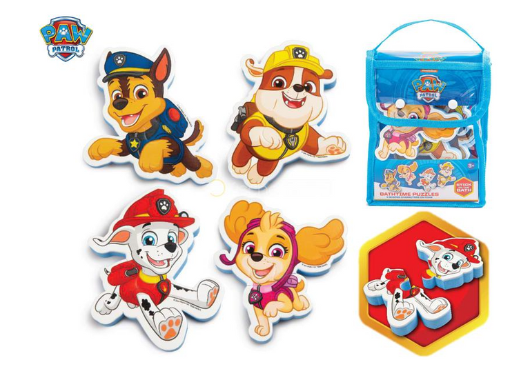 Paw Patrol pěnové puzzle do vany 18m+ v taštičce, tlapková patrola
