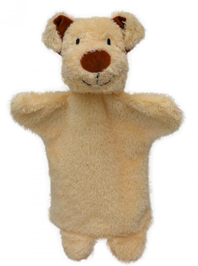 Pejsek béžový 28 cm, maňásek