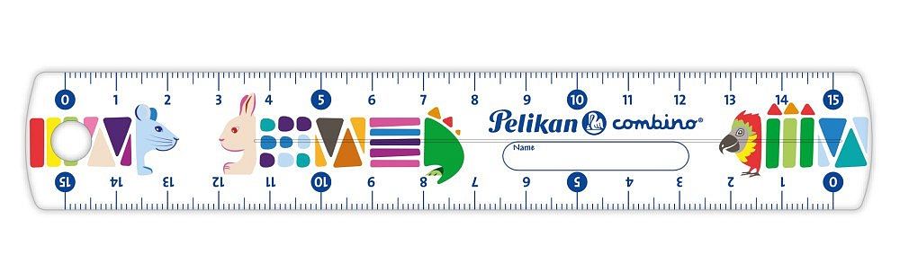 Pelikan Pravítko Combino 15 cm, se zvířátky