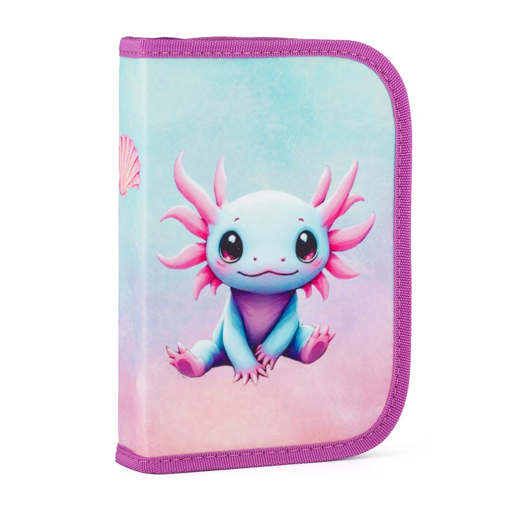 Penál 1 p. 2 chlopně, prázdný Axolotl