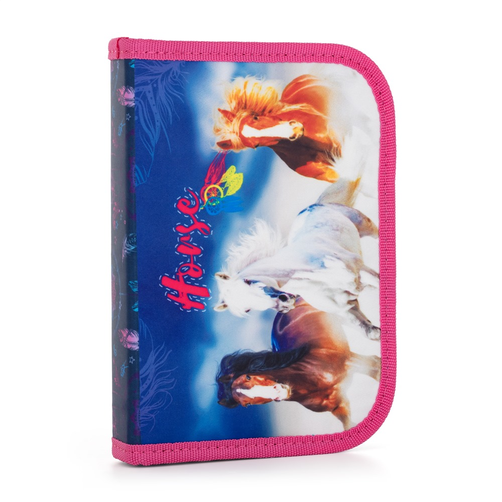 Penál 1patrový 2 klopy prázdný - Kůň