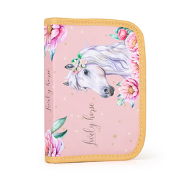 Obrázek produktu: Penál 1patrový 2 klopy prázdný OXY - Kůň romantic