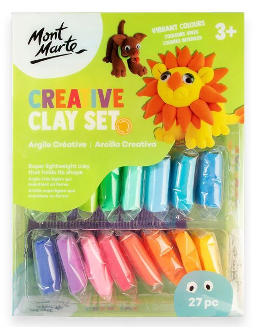 Pěnová hlína Mont Marte, sada 24 barev + 3 špachtle, blistr