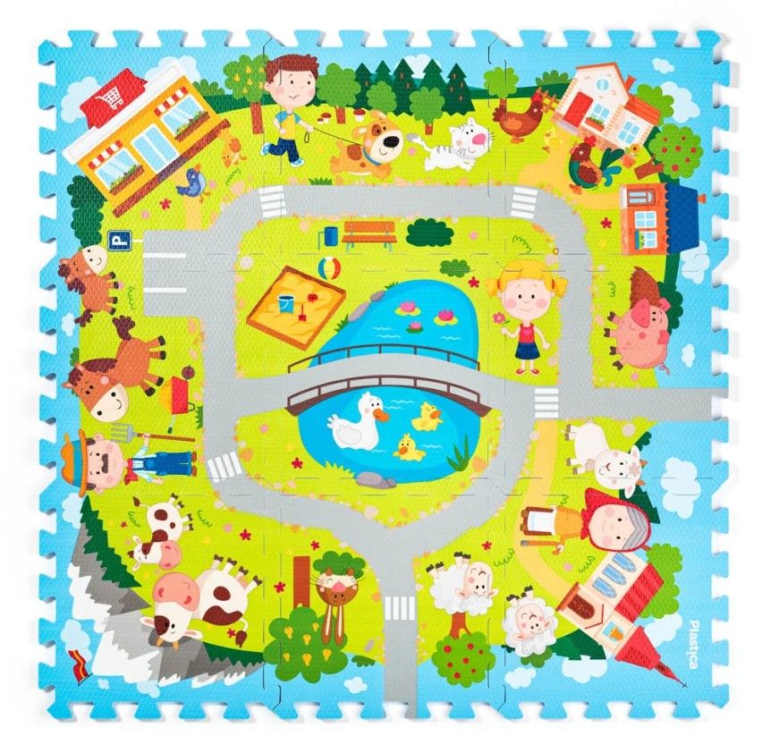 Pěnové puzzle - Vesnice