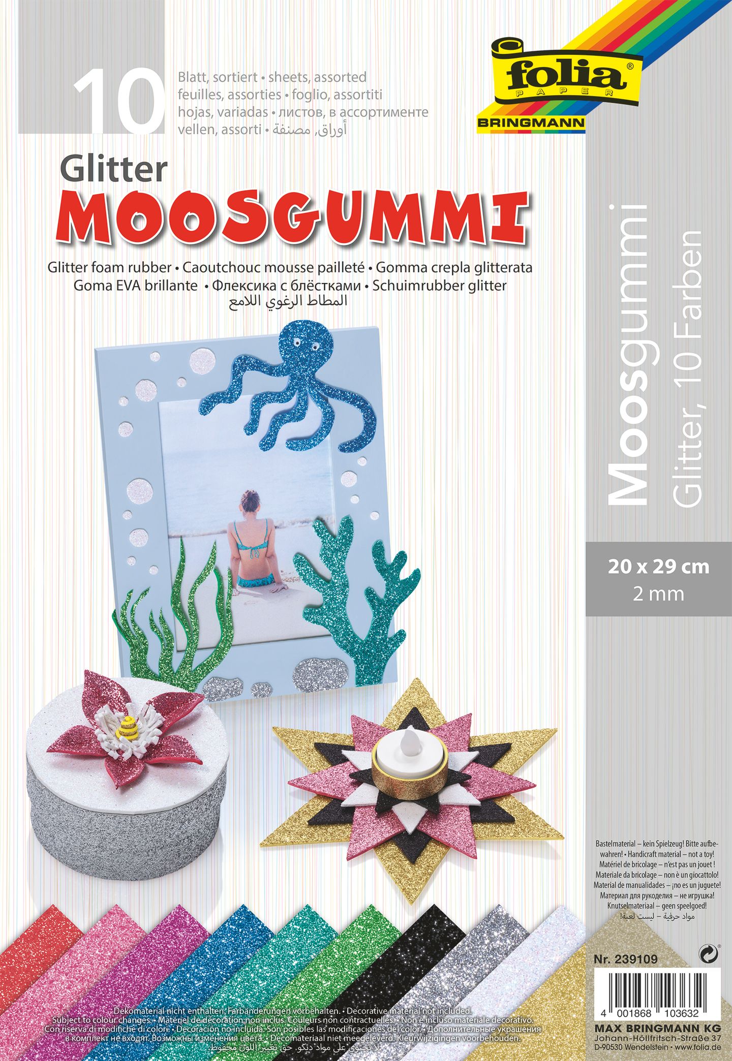 Pěnovka 20 × 29 cm - třpytivá - 10 barev