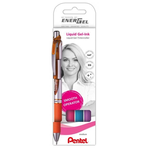 Gelová pera Pentel Energel BL77-4 - 4 ks, mix barev F,P,S,V