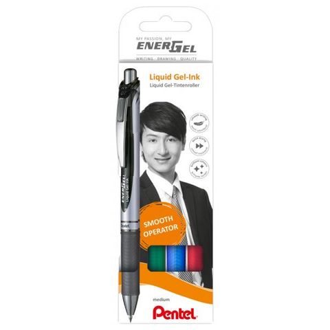 Obrázek produktu: Pentel EnerGel BL77 Gelový roller 0,7 mm - sada 4 barev